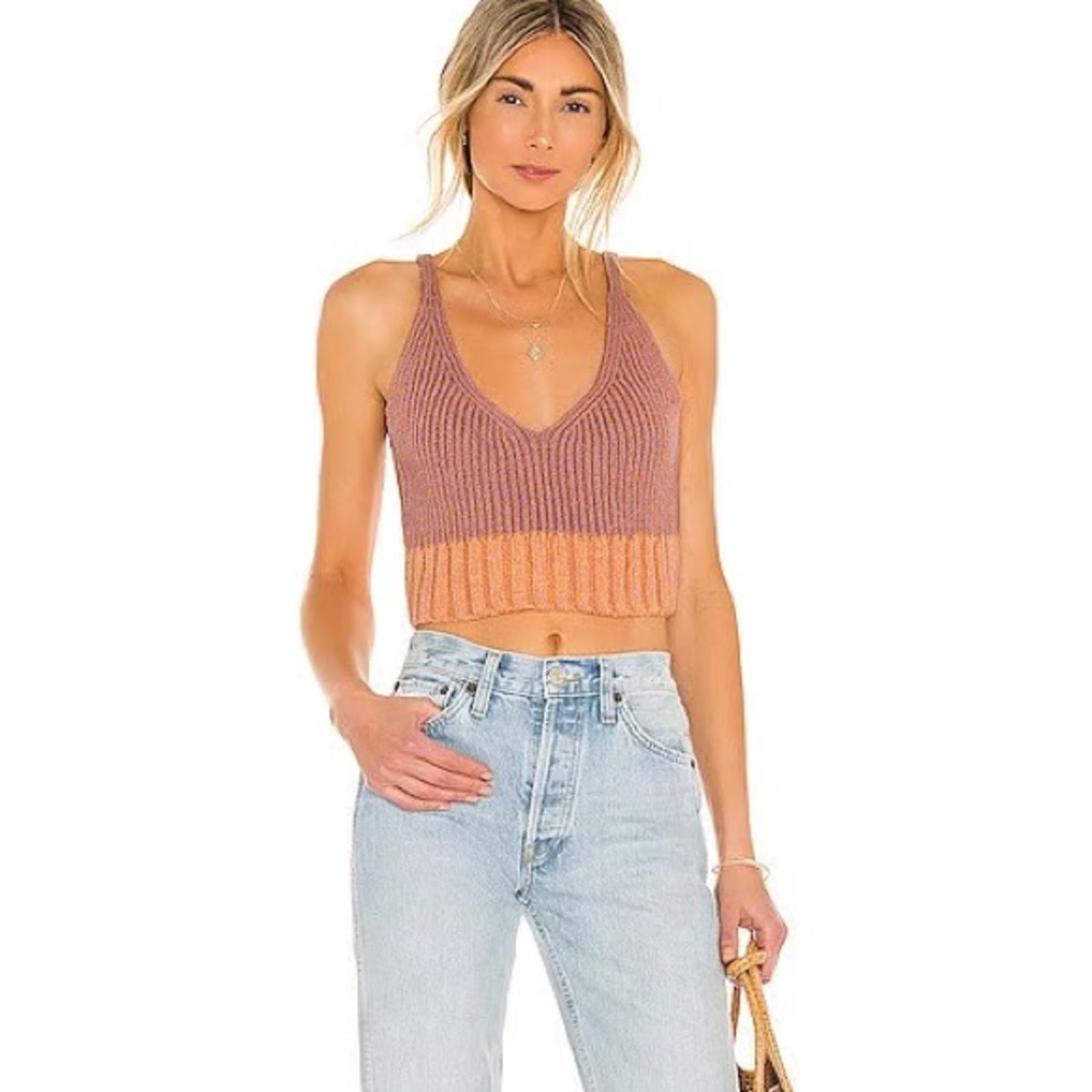 Free People Here All Day Brami in Mauve Combo